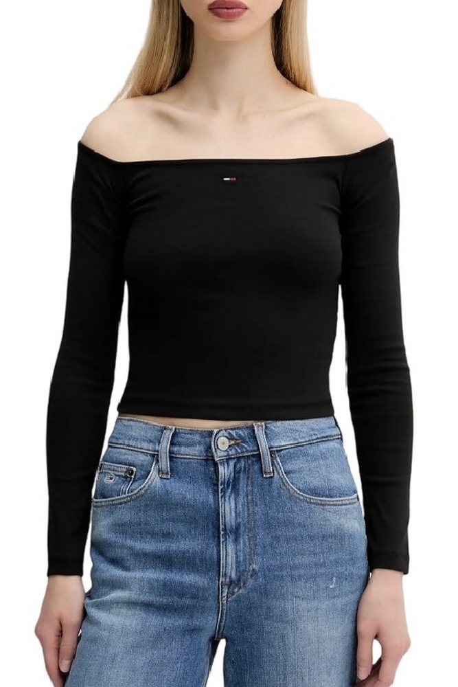 TOMMY JEANS SLIM ESSENTIAL BOAT NECK L ΜΠΛΟΥΖΑ ΓΥΝΑΙΚΕΙΑ BLACK