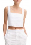CALVIN KLEIN JEANS SOFT LINEN TOP ΤΟΠ ΓΥΝΑΙΚΕΙΟ BRIGHT WHITE