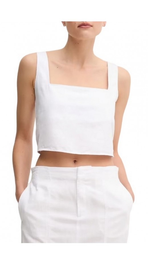 CALVIN KLEIN JEANS SOFT LINEN TOP ΤΟΠ ΓΥΝΑΙΚΕΙΟ BRIGHT WHITE