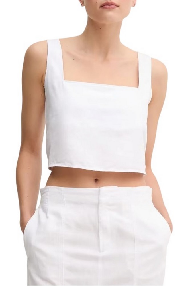 CALVIN KLEIN JEANS SOFT LINEN TOP ΤΟΠ ΓΥΝΑΙΚΕΙΟ BRIGHT WHITE