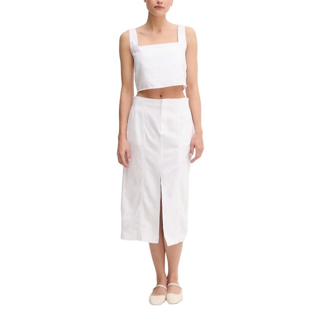 CALVIN KLEIN JEANS SOFT LINEN TOP ΤΟΠ ΓΥΝΑΙΚΕΙΟ BRIGHT WHITE