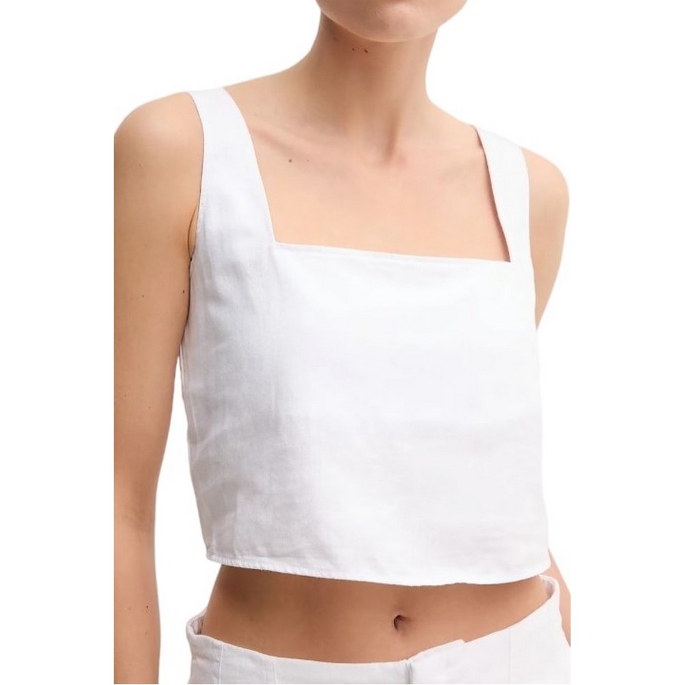 CALVIN KLEIN JEANS SOFT LINEN TOP ΤΟΠ ΓΥΝΑΙΚΕΙΟ BRIGHT WHITE