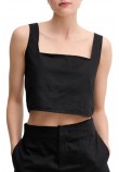 CALVIN KLEIN JEANS SOFT LINEN TOP ΤΟΠ ΓΥΝΑΙΚΕΙΟ BLACK