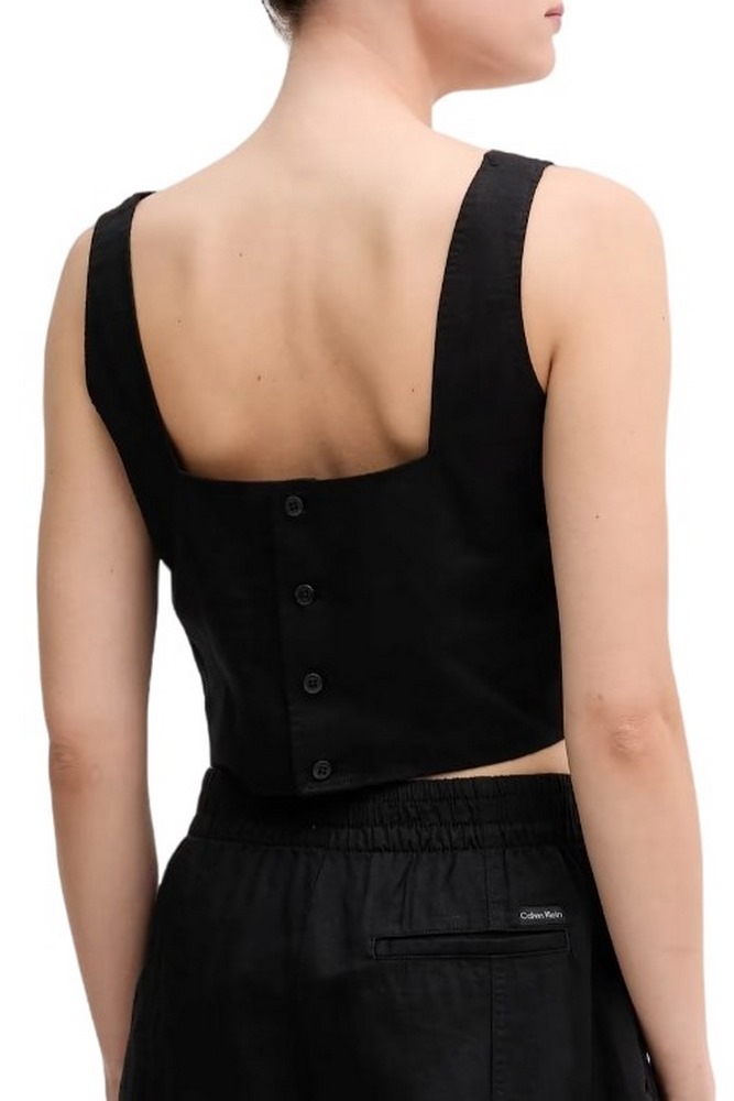CALVIN KLEIN JEANS SOFT LINEN TOP ΤΟΠ ΓΥΝΑΙΚΕΙΟ BLACK