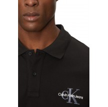 CALVIN KLEIN JEANS MONOLOGO POLO T-SHIRT ΜΠΛΟΥΖΑ ΑΝΔΡΙΚΗ CK BLACK