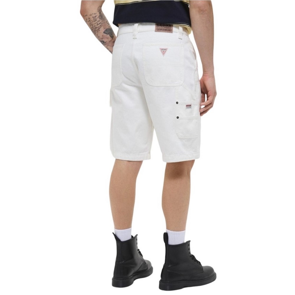 GUESS PANEL CARPENTER S ΒΕΡΜΟΥΔΑ ΑΝΔΡΙΚΗ OFF WHITE
