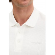 TOMMY JEANS REG WAFFLE SCRIPT POLO T-SHIRT ΜΠΛΟΥΖΑ ΑΝΔΡΙΚΗ OFF WHITE