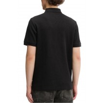 TOMMY JEANS REG WAFFLE SCRIPT POLO T-SHIRT ΜΠΛΟΥΖΑ ΑΝΔΡΙΚΗ BLACK