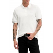 TOMMY JEANS REG WAFFLE SCRIPT POLO T-SHIRT ΜΠΛΟΥΖΑ ΑΝΔΡΙΚΗ OFF WHITE