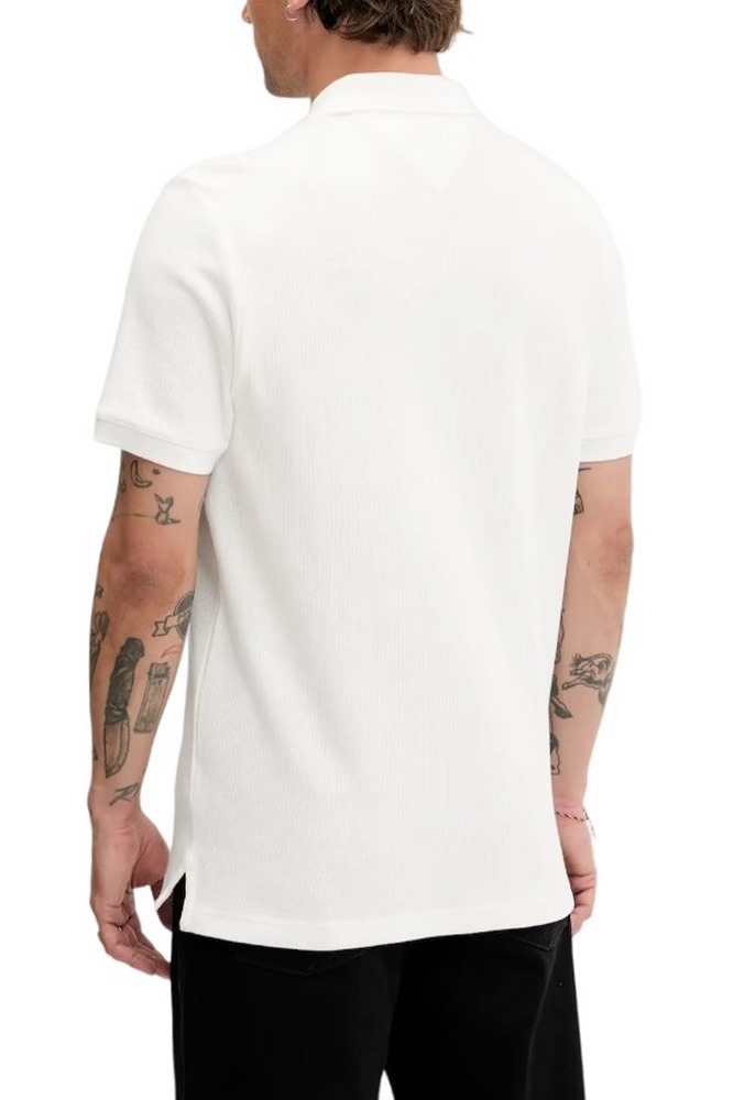 TOMMY JEANS REG WAFFLE SCRIPT POLO T-SHIRT ΜΠΛΟΥΖΑ ΑΝΔΡΙΚΗ OFF WHITE
