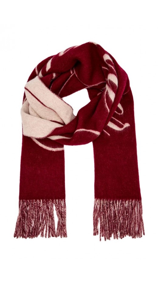 TOMMY HILFIGER SCRIPT LOGO SCARF ΚΑΣΚΟΛ ΓΥΝΑΙΚΕΙΟ BORDEAUX