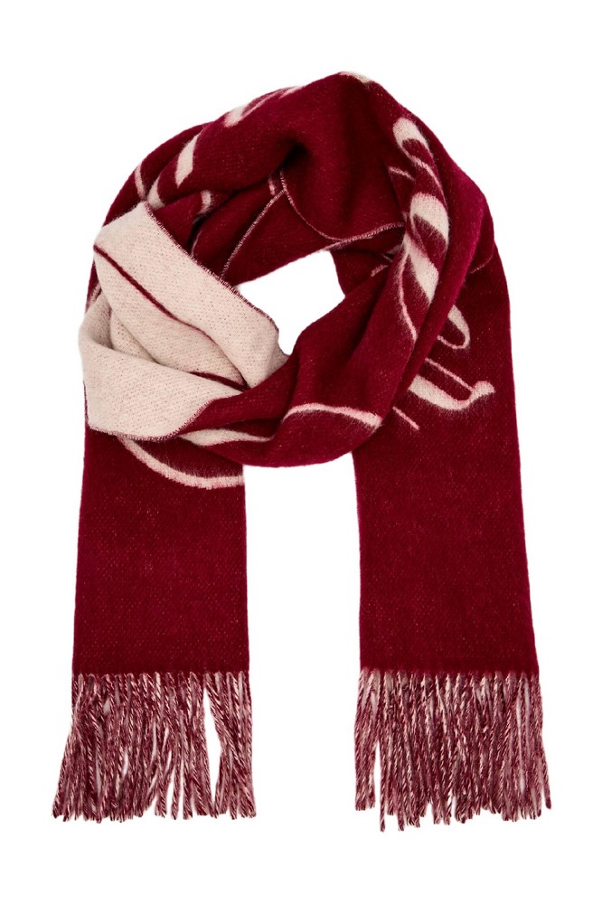 TOMMY HILFIGER SCRIPT LOGO SCARF ΚΑΣΚΟΛ ΓΥΝΑΙΚΕΙΟ BORDEAUX