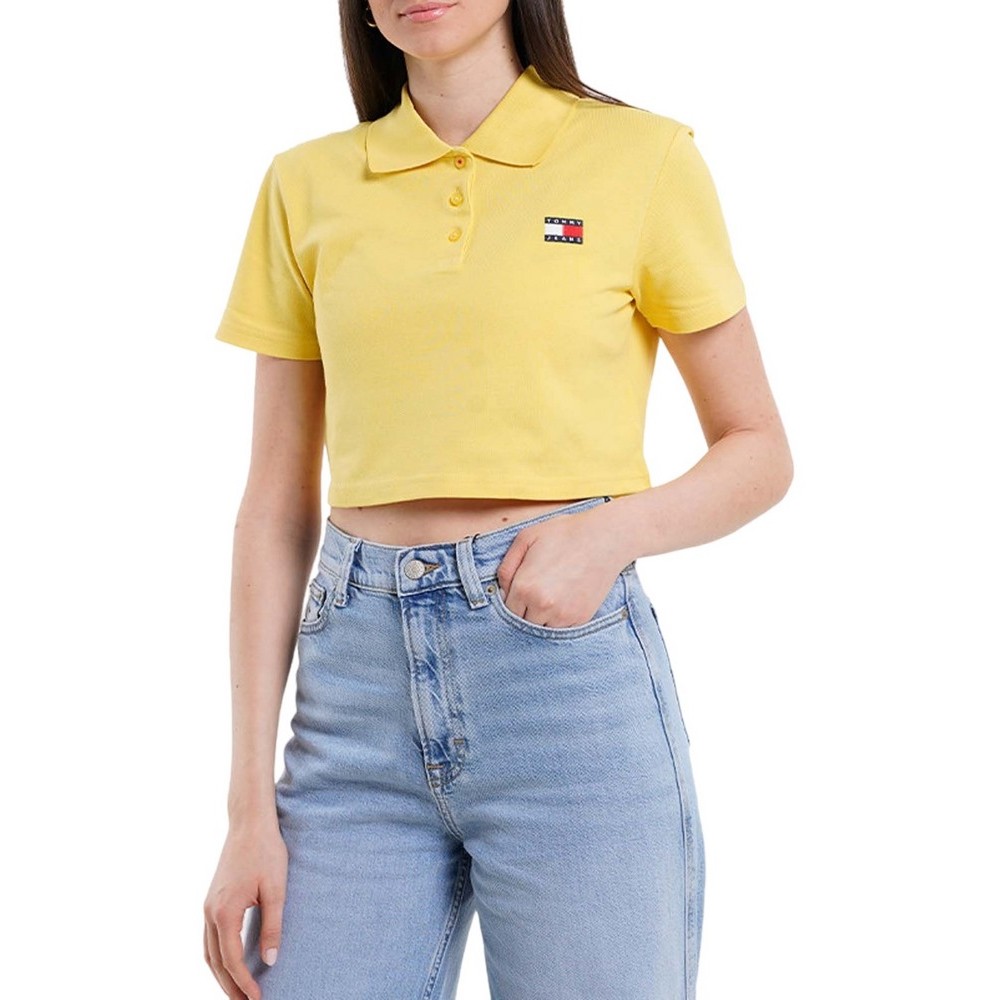 TOMMY JEANS CRP BADGE SS POLO T-SHIRT ΜΠΛΟΥΖΑ ΓΥΝΑΙΚΕΙΑ YELLOW