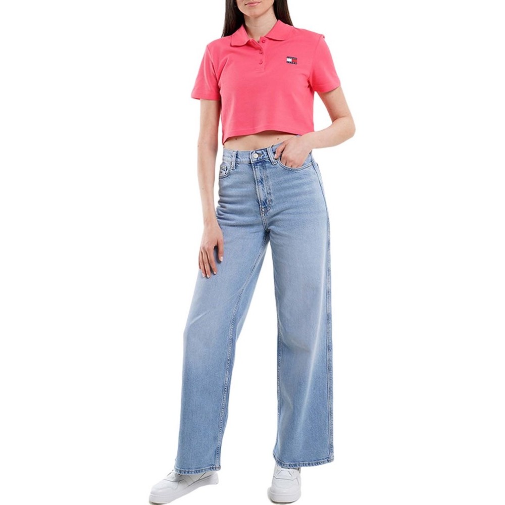 TOMMY JEANS CRP BADGE SS POLO T-SHIRT ΜΠΛΟΥΖΑ ΓΥΝΑΙΚΕΙΑ CORAL