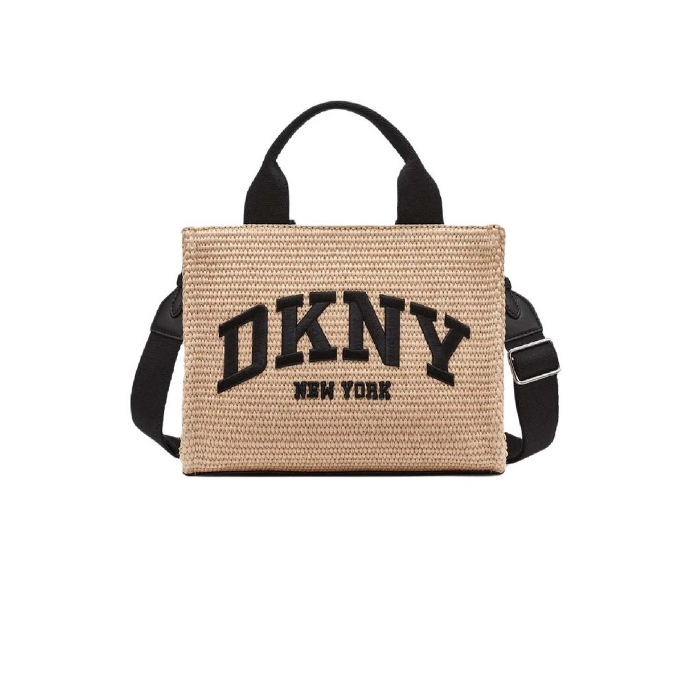 DKNY HANDLEE TOTE HANDBAG R51ADC80 ΤΣΑΝΤΑ ΓΥΝΑΙΚΕΙΑ NATURAL/BLACK