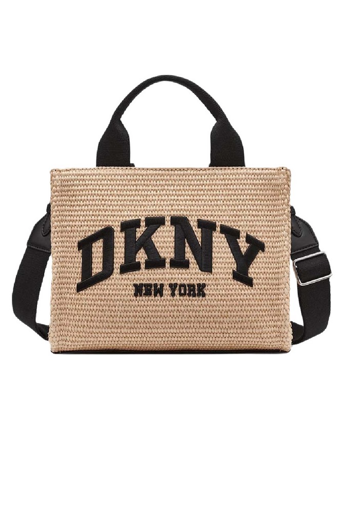 DKNY HANDLEE TOTE HANDBAG R51ADC80 ΤΣΑΝΤΑ ΓΥΝΑΙΚΕΙΑ NATURAL/BLACK