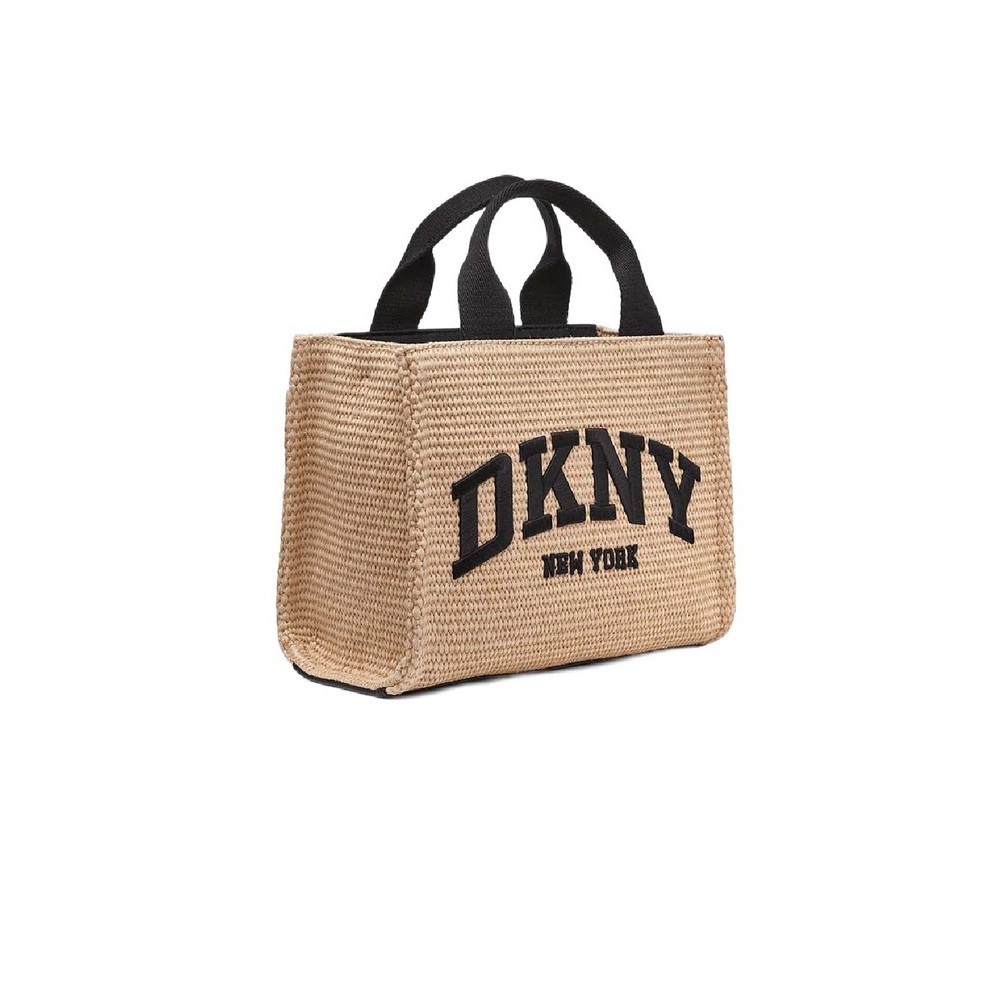 DKNY HANDLEE TOTE HANDBAG R51ADC80 ΤΣΑΝΤΑ ΓΥΝΑΙΚΕΙΑ NATURAL/BLACK