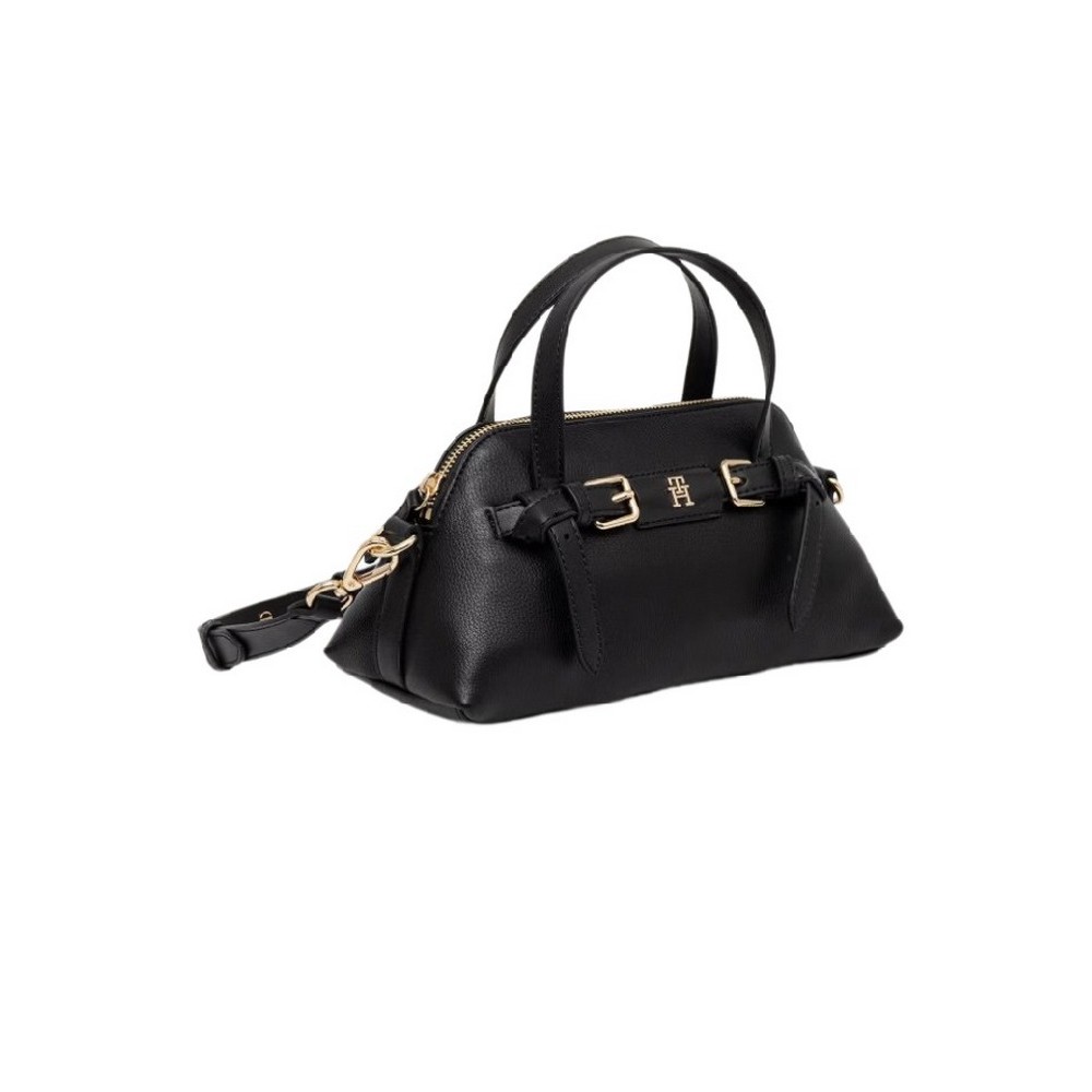 TOMMY HILFIGER BUCKLE MINI TOTE ΤΣΑΝΤΑ ΓΥΝΑΙΚΕΙΑ BLACK