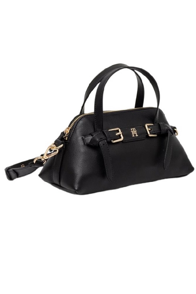 TOMMY HILFIGER BUCKLE MINI TOTE ΤΣΑΝΤΑ ΓΥΝΑΙΚΕΙΑ BLACK