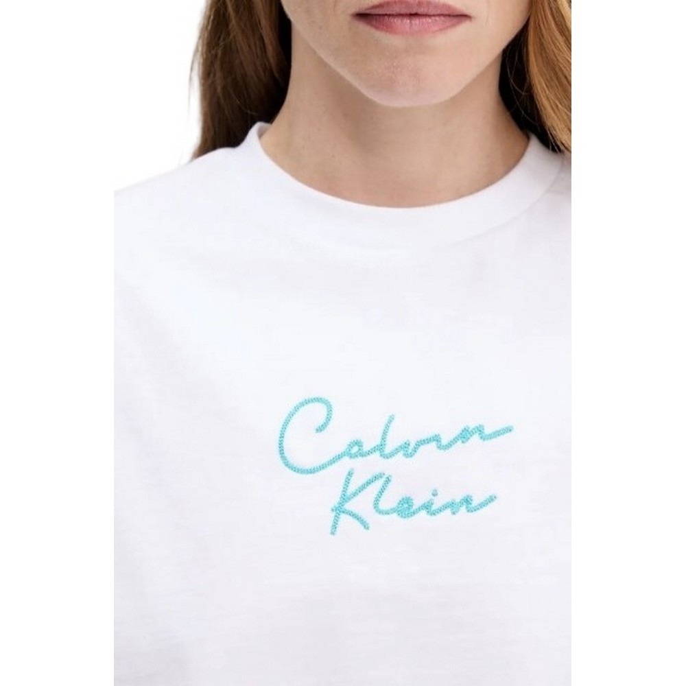 CALVIN KLEIN JEANS CRPPD BXY CHN STTCH ΜΠΛΟΥΖΑ ΓΥΝΑΙΚΕΙΑ WHITE