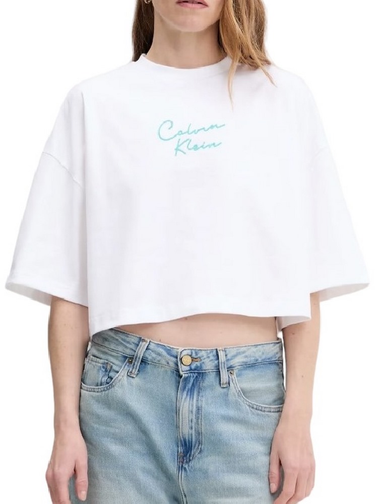 CALVIN KLEIN JEANS CRPPD BXY CHN STTCH ΜΠΛΟΥΖΑ ΓΥΝΑΙΚΕΙΑ WHITE