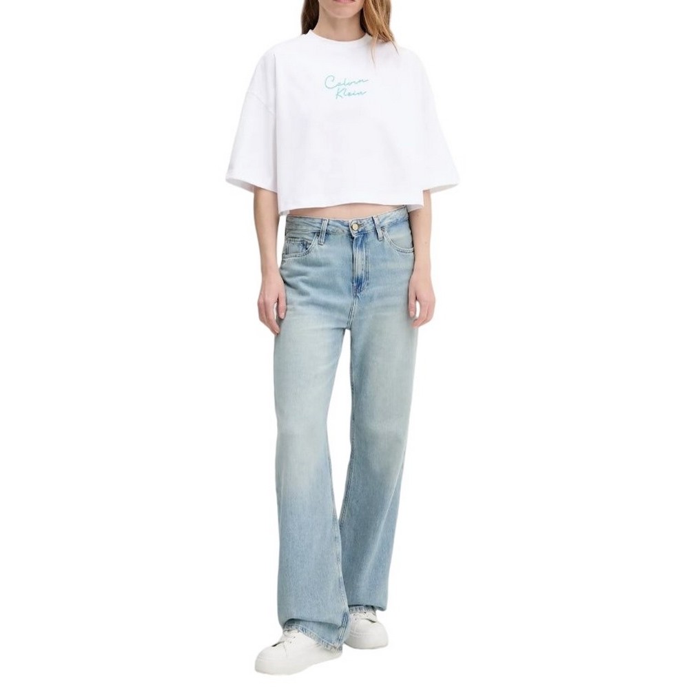 CALVIN KLEIN JEANS CRPPD BXY CHN STTCH ΜΠΛΟΥΖΑ ΓΥΝΑΙΚΕΙΑ WHITE
