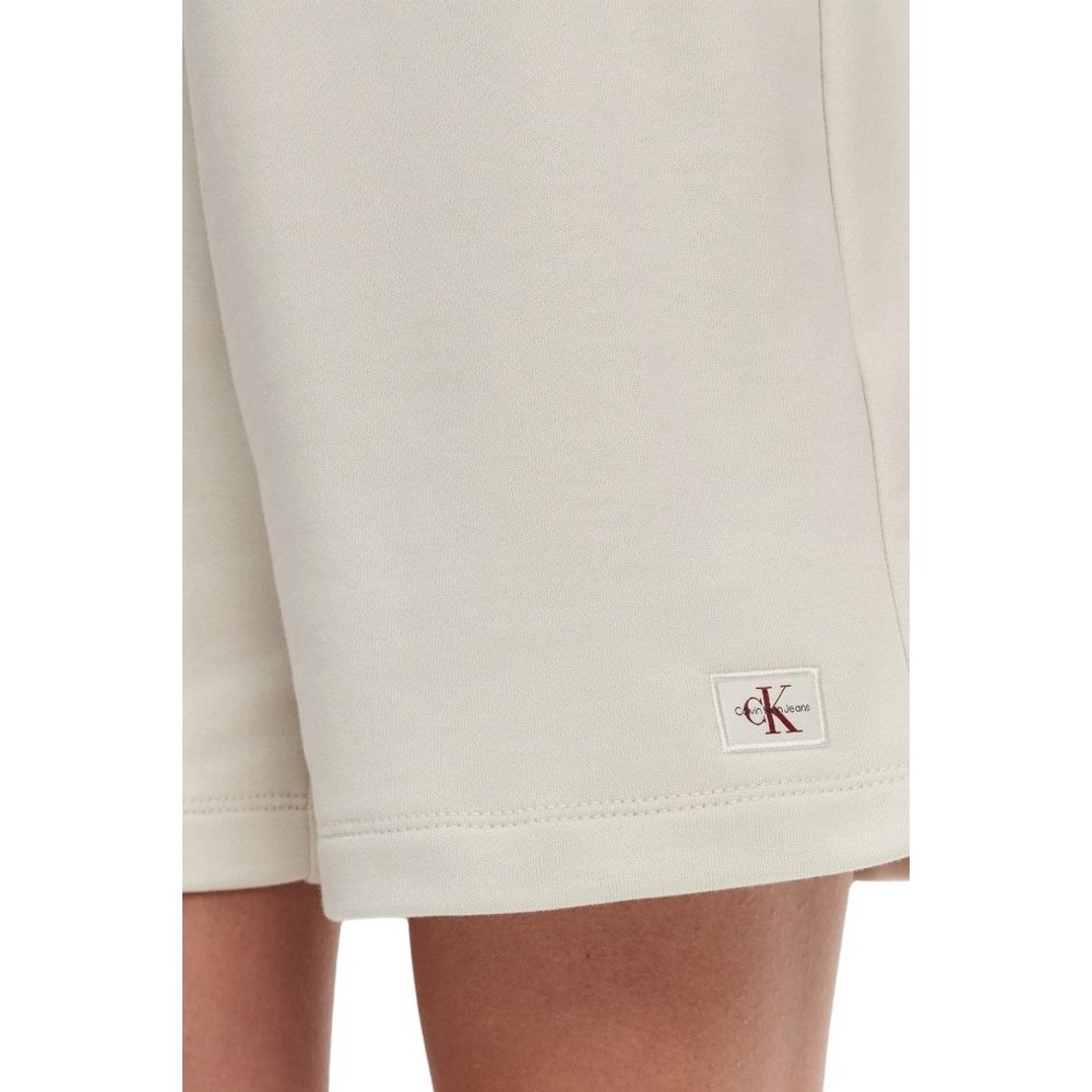CALVIN KLEIN JEANS WOVEN LABEL SHORTS ΣΟΡΤΣ ΓΥΝΑΙΚΕΙΟ ECRU