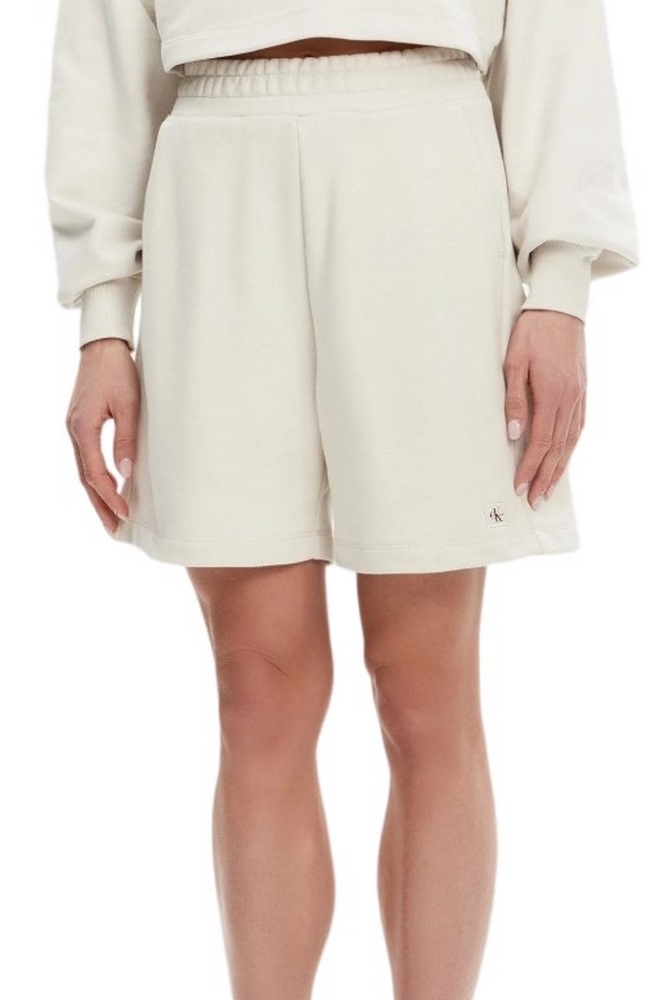 CALVIN KLEIN JEANS WOVEN LABEL SHORTS ΣΟΡΤΣ ΓΥΝΑΙΚΕΙΟ ECRU