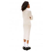 TOMMY JEANS MOCKNECK BADGE SWEATER DRESS ΦΟΡΕΜΑ ΠΛΕΚΤΟ ΓΥΝΑΙΚΕΙΟ OFF WHITE