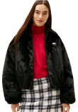 TOMMY JEANS FAUX FUR BOMBER ΜΠΟΥΦΑΝ ΓΥΝΑΙΚΕΙΟ BLACK