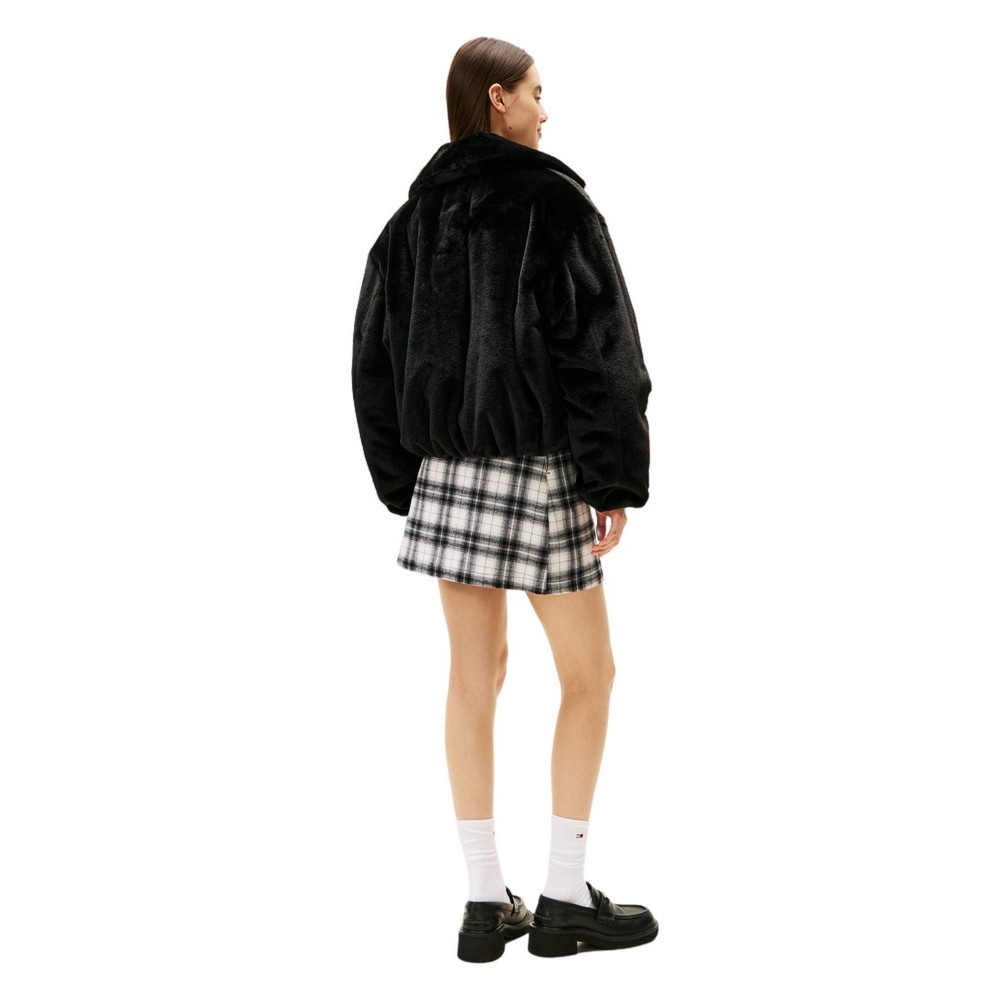 TOMMY JEANS FAUX FUR BOMBER ΜΠΟΥΦΑΝ ΓΥΝΑΙΚΕΙΟ BLACK