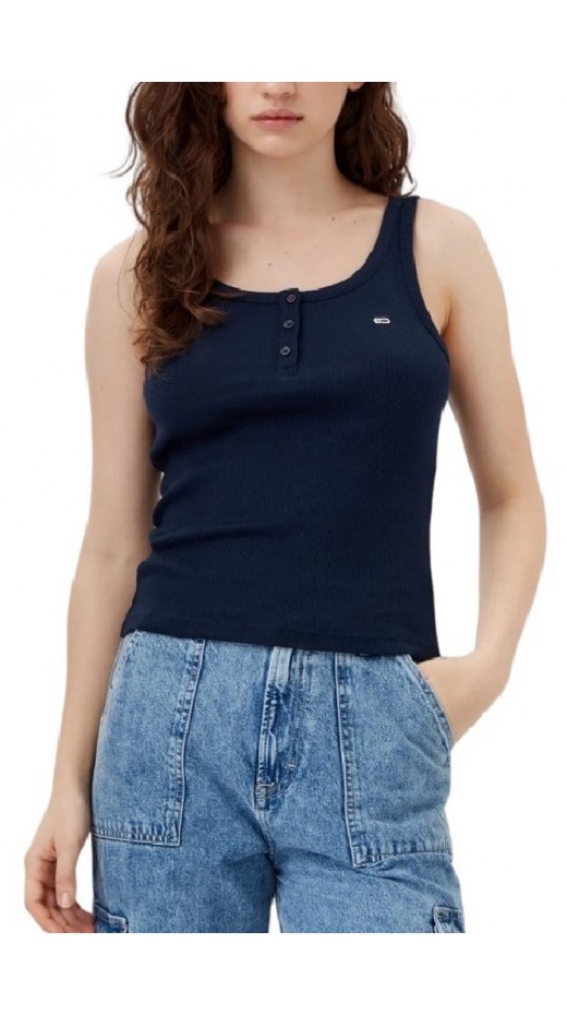 TOMMY JEANS SLIM BUTTON TANK ΤΟΠ ΓΥΝΑΙΚΕΙΟ NAVY