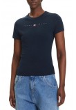 TOMMY JEANS SLIM US LINEAR TEE T-SHIRT ΜΠΛΟΥΖΑ ΓΥΝΑΙΚΕΙΑ NAVY