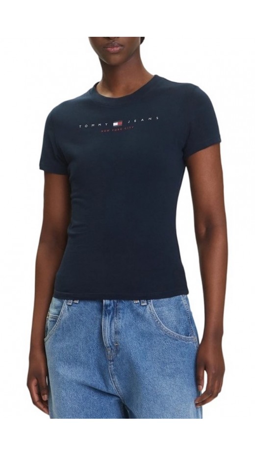 TOMMY JEANS SLIM US LINEAR TEE T-SHIRT ΜΠΛΟΥΖΑ ΓΥΝΑΙΚΕΙΑ NAVY