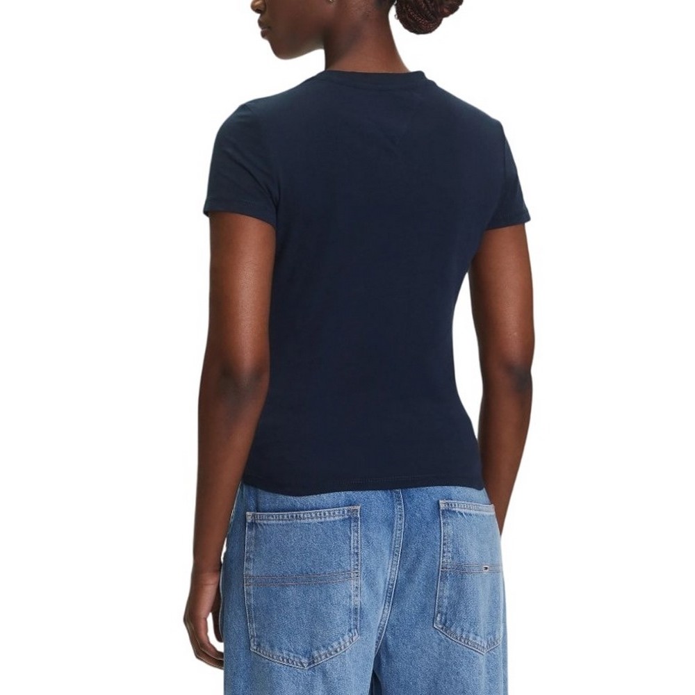 TOMMY JEANS SLIM US LINEAR TEE T-SHIRT ΜΠΛΟΥΖΑ ΓΥΝΑΙΚΕΙΑ NAVY
