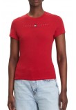 TOMMY JEANS SLIM US LINEAR TEE T-SHIRT ΜΠΛΟΥΖΑ ΓΥΝΑΙΚΕΙΑ RED