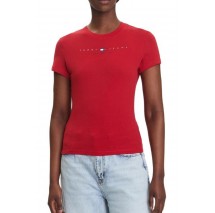 TOMMY JEANS SLIM US LINEAR TEE T-SHIRT ΜΠΛΟΥΖΑ ΓΥΝΑΙΚΕΙΑ RED