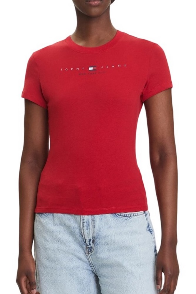 TOMMY JEANS SLIM US LINEAR TEE T-SHIRT ΜΠΛΟΥΖΑ ΓΥΝΑΙΚΕΙΑ RED