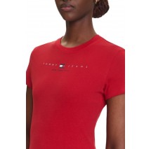 TOMMY JEANS SLIM US LINEAR TEE T-SHIRT ΜΠΛΟΥΖΑ ΓΥΝΑΙΚΕΙΑ RED