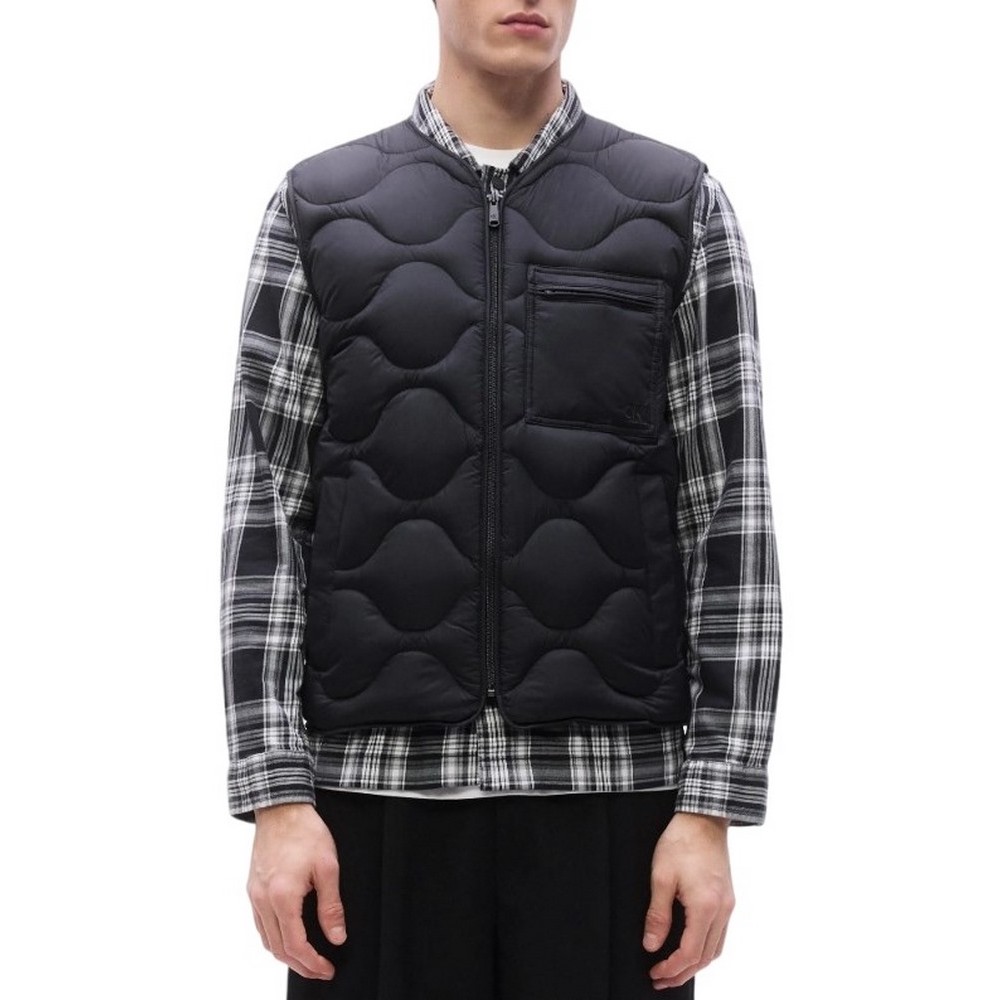 CALVN KLEIN JEANS SLVSS FEATHERWEIGHT NYLON CHNNL ΓΙΛΕΚΟ ΑΝΔΡΙΚΟ BLACK
