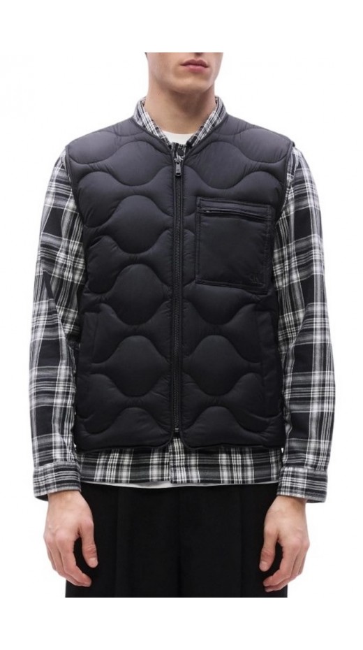 CALVN KLEIN JEANS SLVSS FEATHERWEIGHT NYLON CHNNL ΓΙΛΕΚΟ ΑΝΔΡΙΚΟ BLACK
