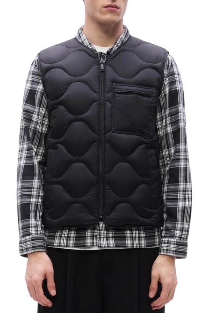 CALVN KLEIN JEANS SLVSS FEATHERWEIGHT NYLON CHNNL ΓΙΛΕΚΟ ΑΝΔΡΙΚΟ BLACK