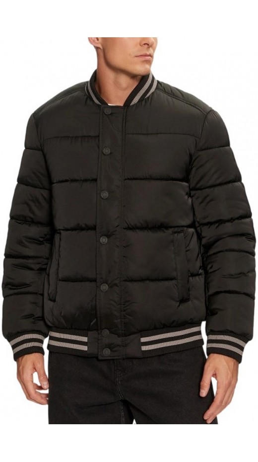 GUESS BRANDED PUFFA BOMBER ΜΠΟΥΦΑΝ ΑΝΔΡΙΚΟ BLACK
