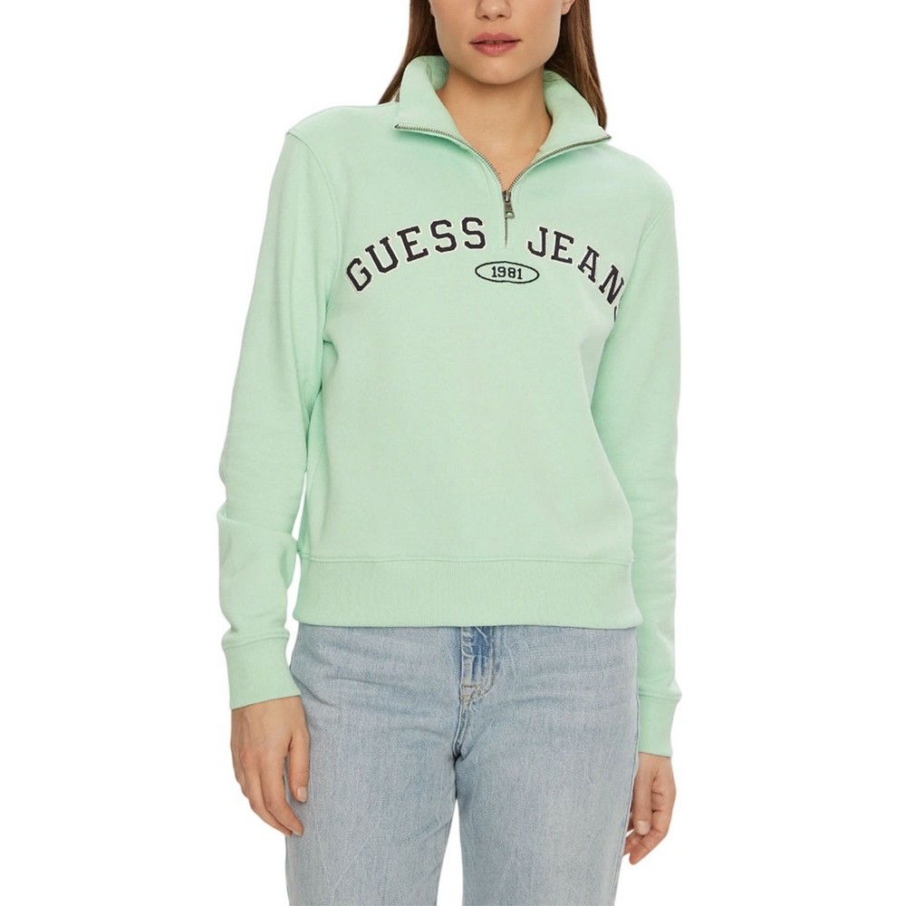 GUESS JEANS REG HALF ZIP SWEATSH ΜΠΛΟΥΖΑ ΦΟΥΤΕΡ ΓΥΝΑΙΚΕΙΑ MINT