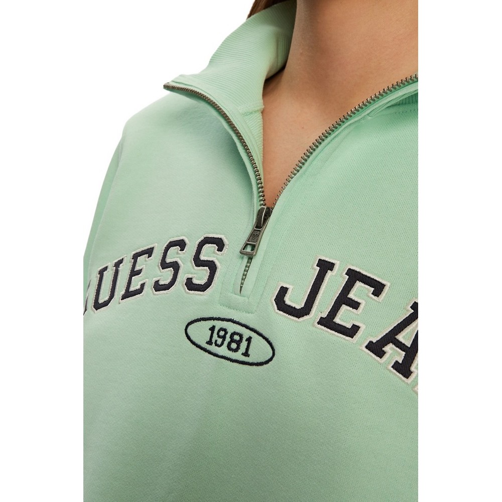 GUESS JEANS REG HALF ZIP SWEATSH ΜΠΛΟΥΖΑ ΦΟΥΤΕΡ ΓΥΝΑΙΚΕΙΑ MINT