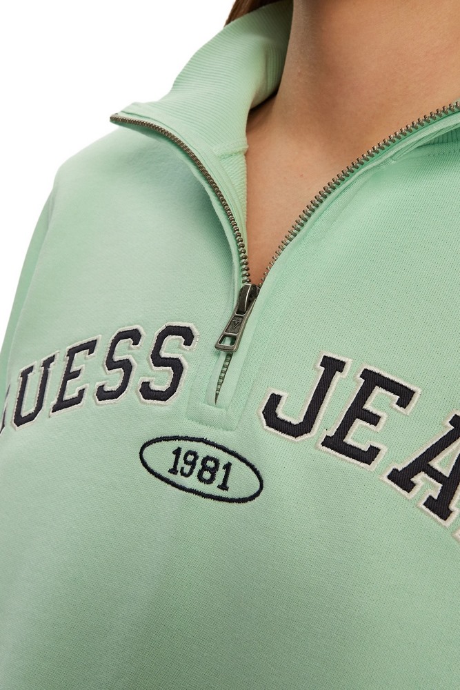 GUESS JEANS REG HALF ZIP SWEATSH ΜΠΛΟΥΖΑ ΦΟΥΤΕΡ ΓΥΝΑΙΚΕΙΑ MINT