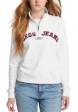 GUESS JEANS REG HALF ZIP SWEATSH ΜΠΛΟΥΖΑ ΦΟΥΤΕΡ ΓΥΝΑΙΚΕΙΑ WHITE