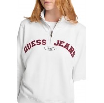 GUESS JEANS REG HALF ZIP SWEATSH ΜΠΛΟΥΖΑ ΦΟΥΤΕΡ ΓΥΝΑΙΚΕΙΑ WHITE