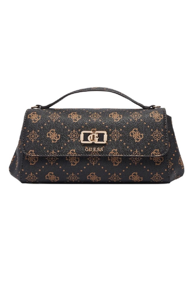 GUESS EMELIE LOGO FLAP CROSSBODY ΤΣΑΝΤΑ ΓΥΝΑΙΚΕΙΑ COFFEE
