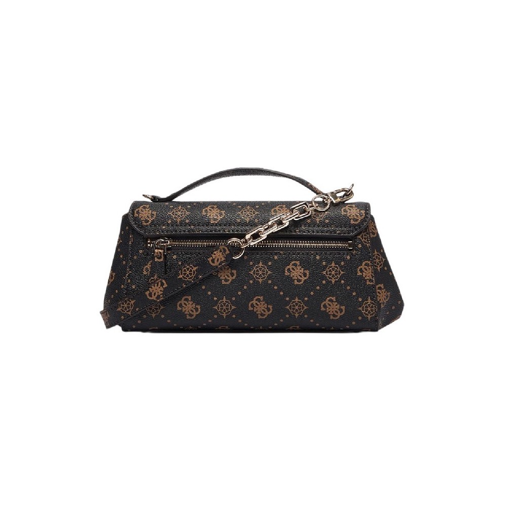GUESS EMELIE LOGO FLAP CROSSBODY ΤΣΑΝΤΑ ΓΥΝΑΙΚΕΙΑ COFFEE